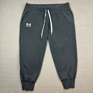 Under Armour Jogger Sweatpants Women 2X Black Drawstrings Casual Workout Gym